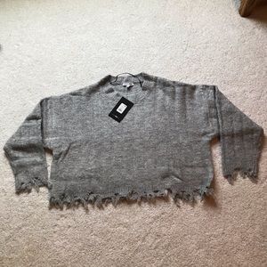 Heather Grey Ribbed Sweater  size S
